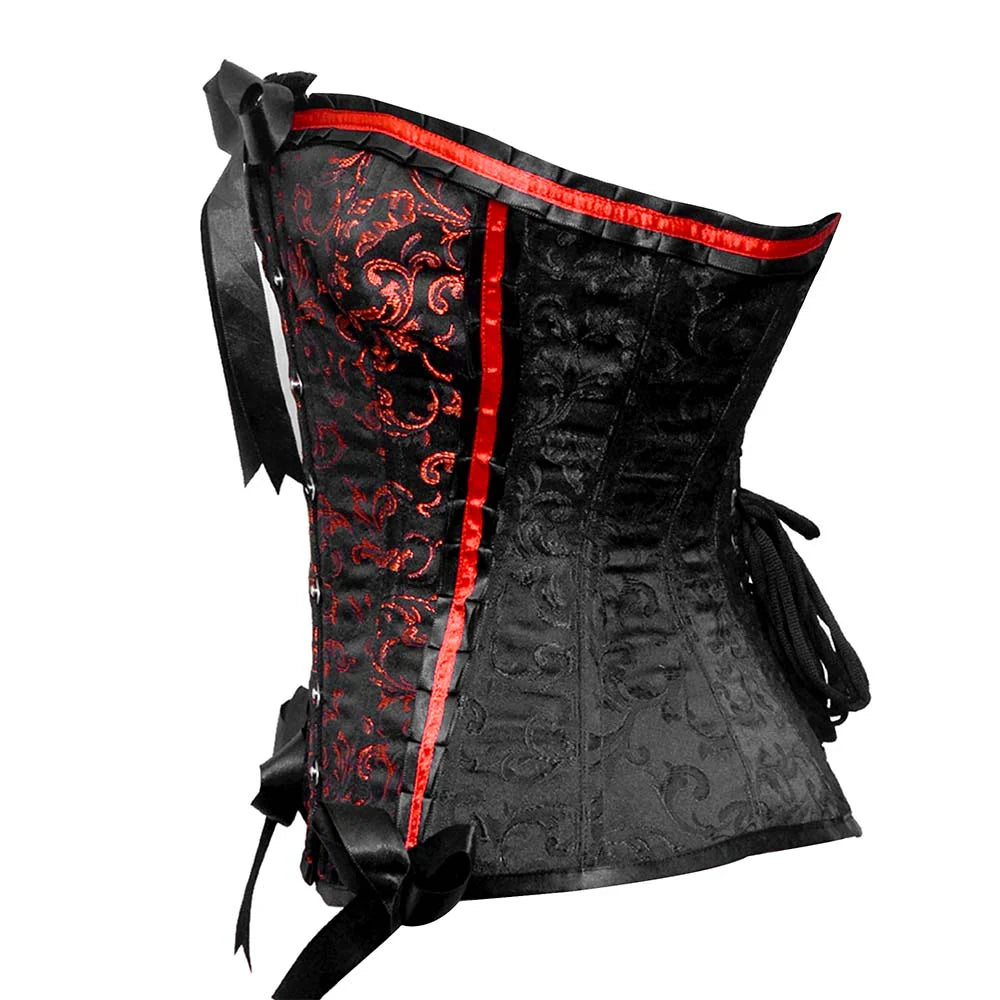 Red and Black corset top - OverBust Corset
