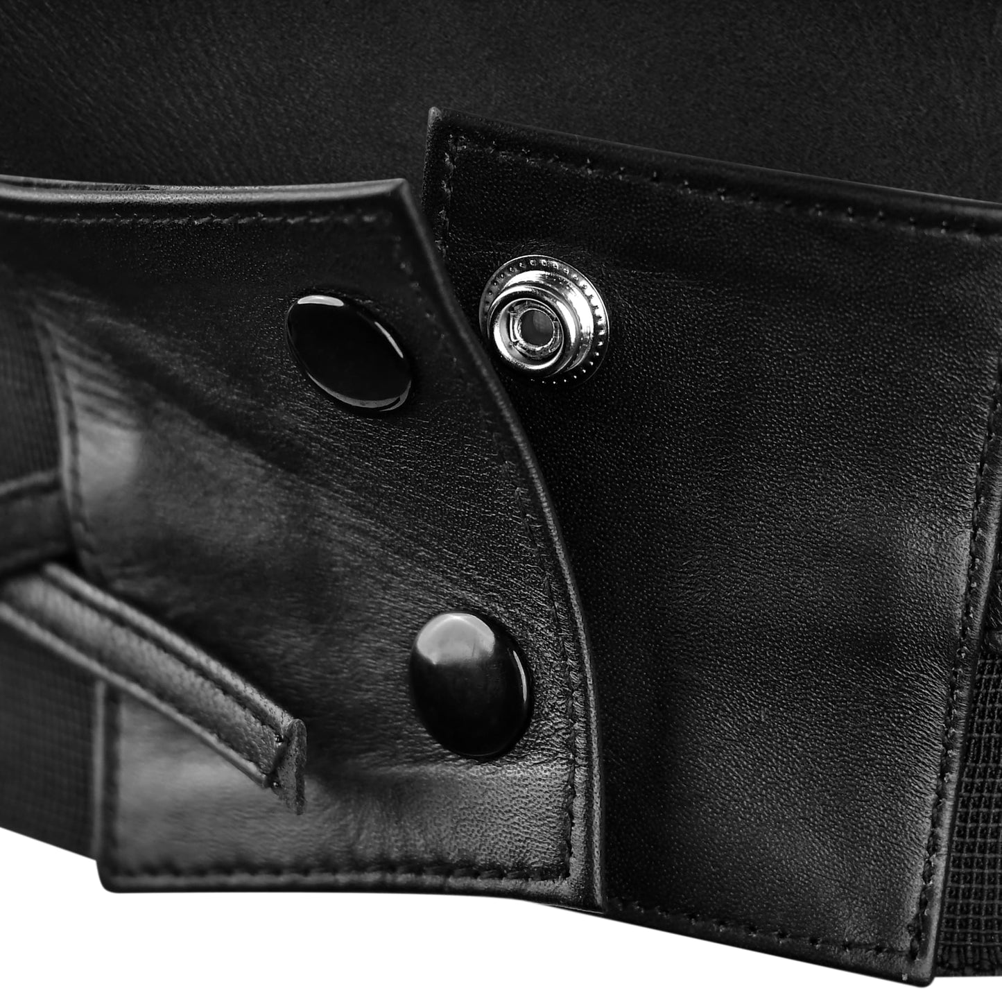 Black Leather Fashion Corset Belt - Waist Belt