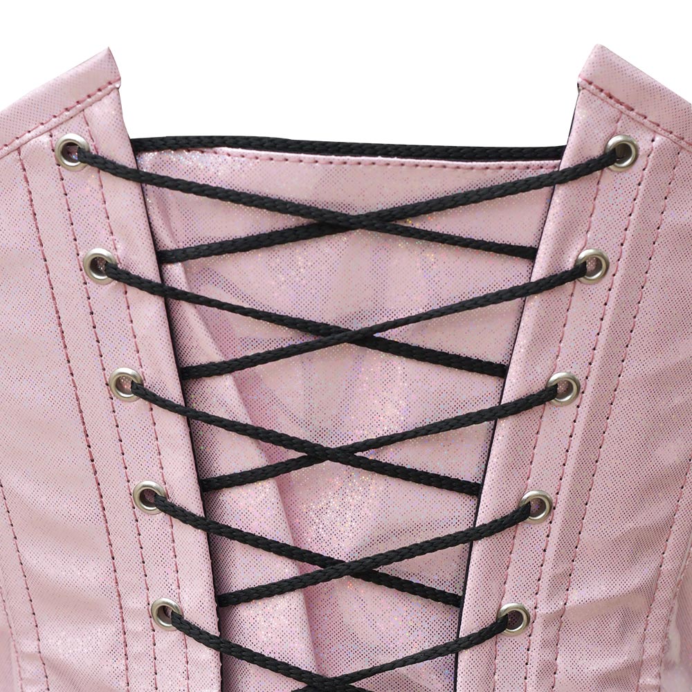 Pink PVC corset top - Over Bust Corset