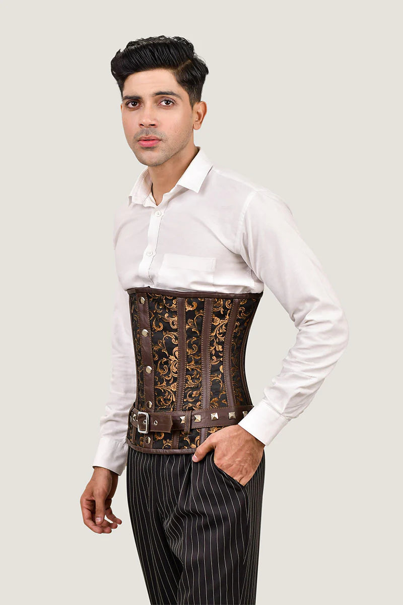Men's Brown Underbust Corset – Waist Trainer