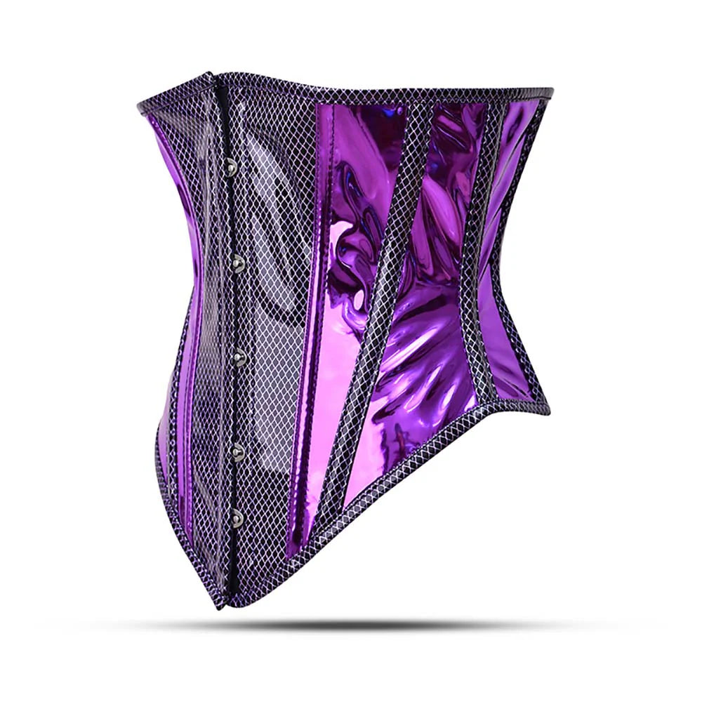 Purple PVC corset top - Under Bust Corset