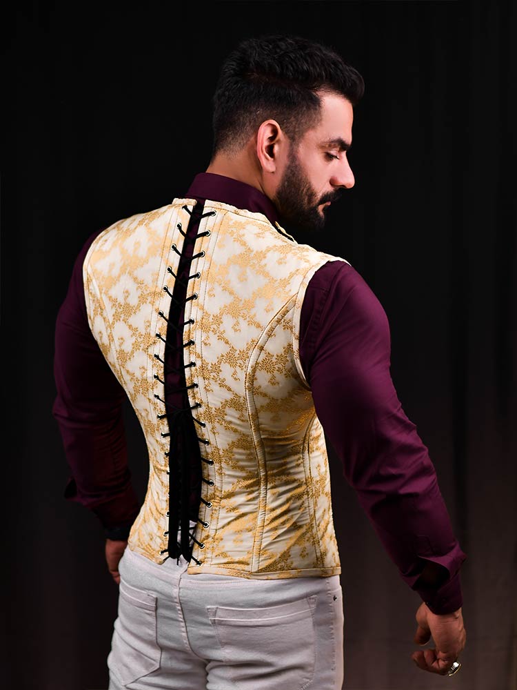 Vest corset top - Brocade Mens Corset