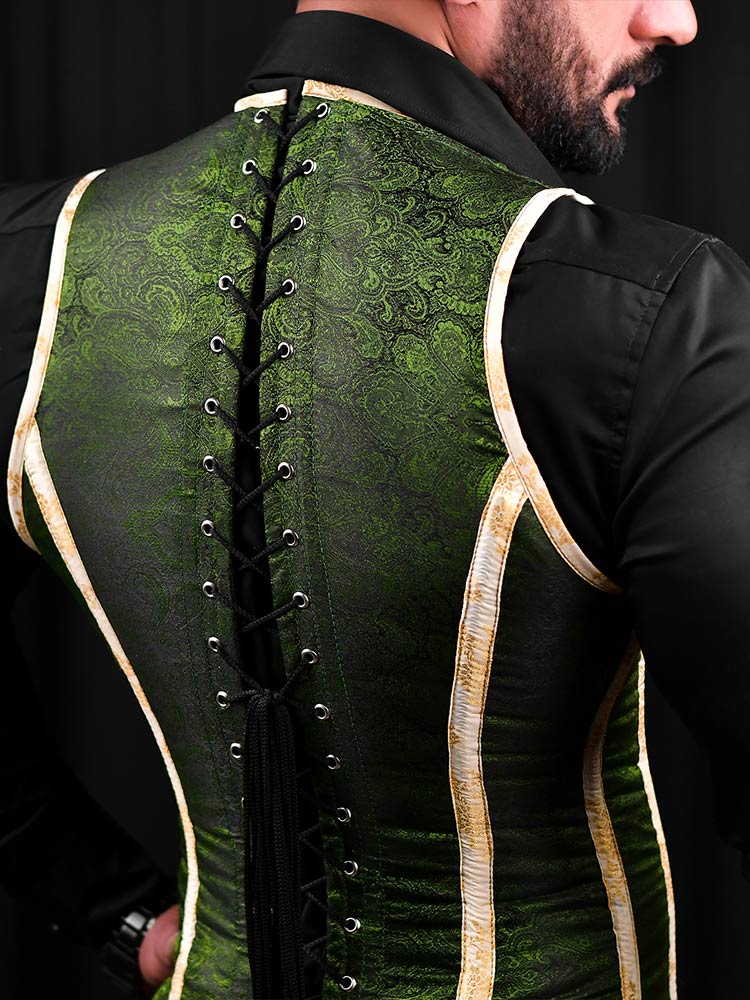 Mens corset vests - Brocade Male Vest