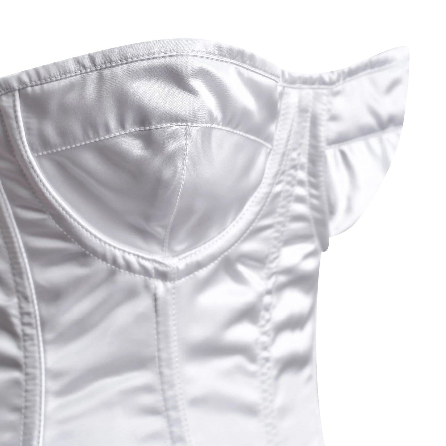 White Satin corset top - Overbust Corset