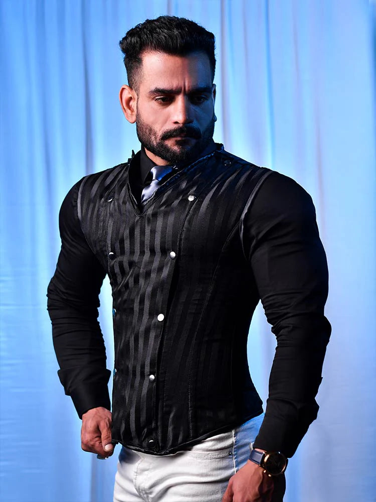 Corset Vest Male - Brocade Men Corsets