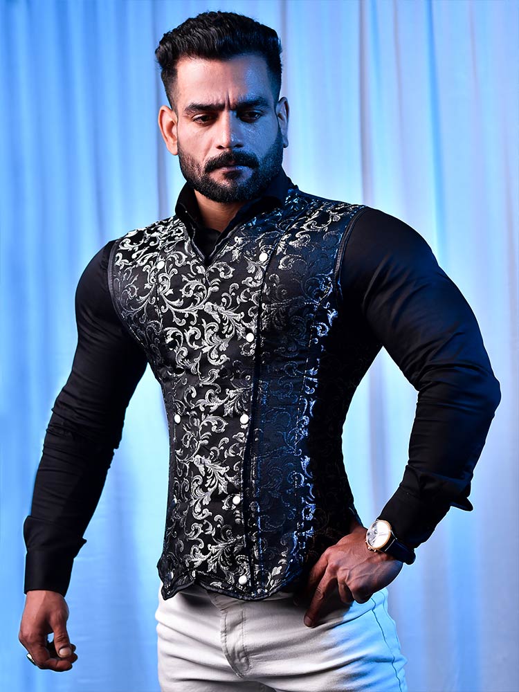 Corset vest Male - Brocade Mens Corset