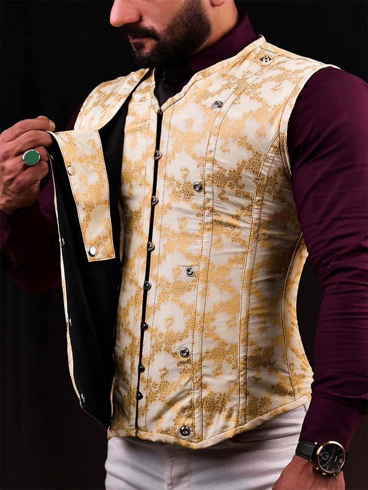 Vest corset top - Brocade Mens Corset