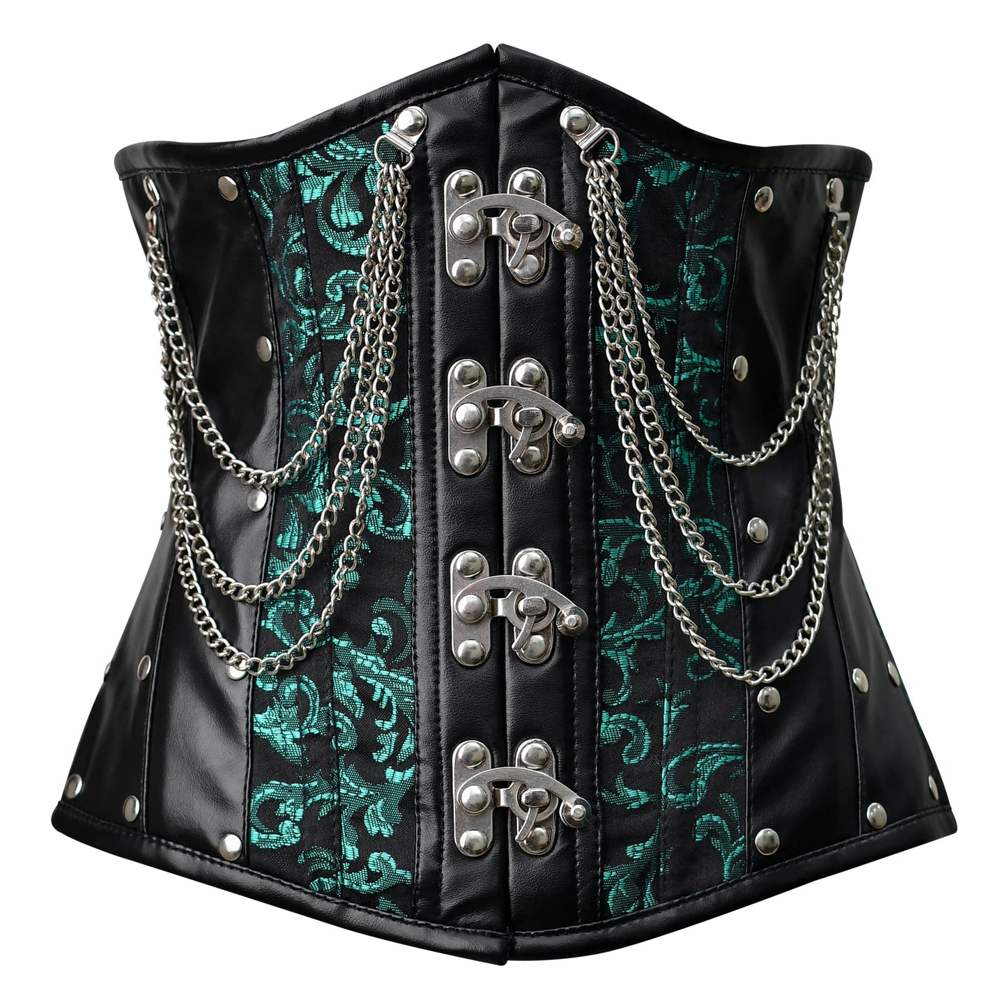 Steampunk Green Brocade Corset Top