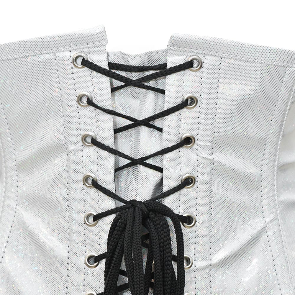 Shiny White Short torso Waist Trainer