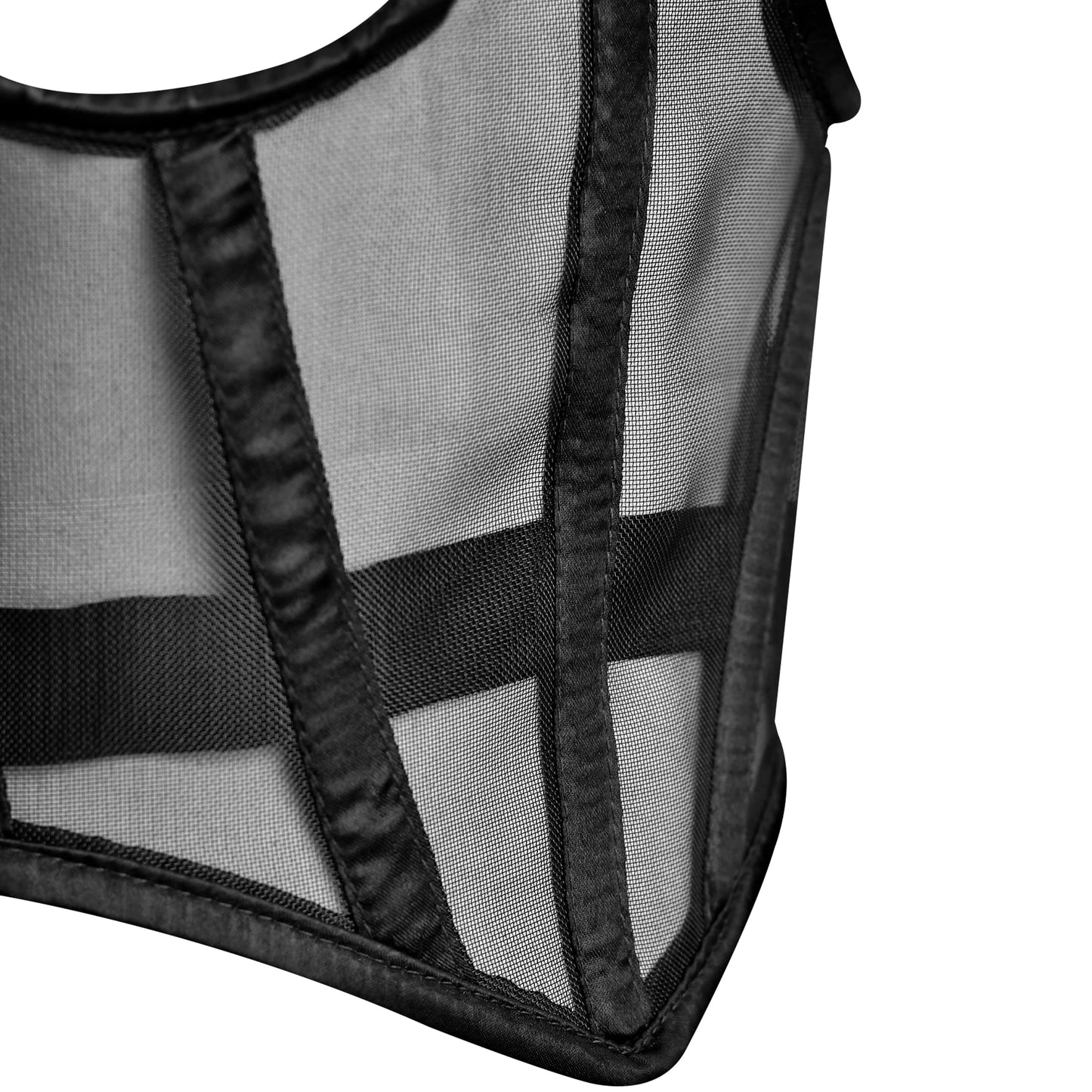 Black Mesh Corset Top -Underbust Corset