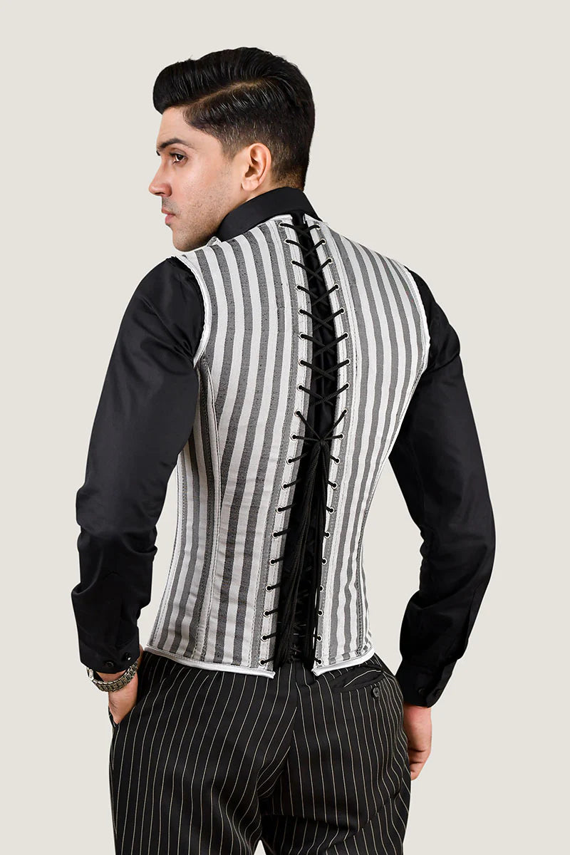 Brocade Men corset vest : Waist Training Corset