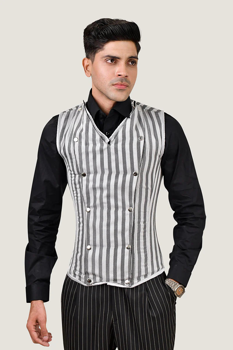 Brocade Men corset vest : Waist Training Corset