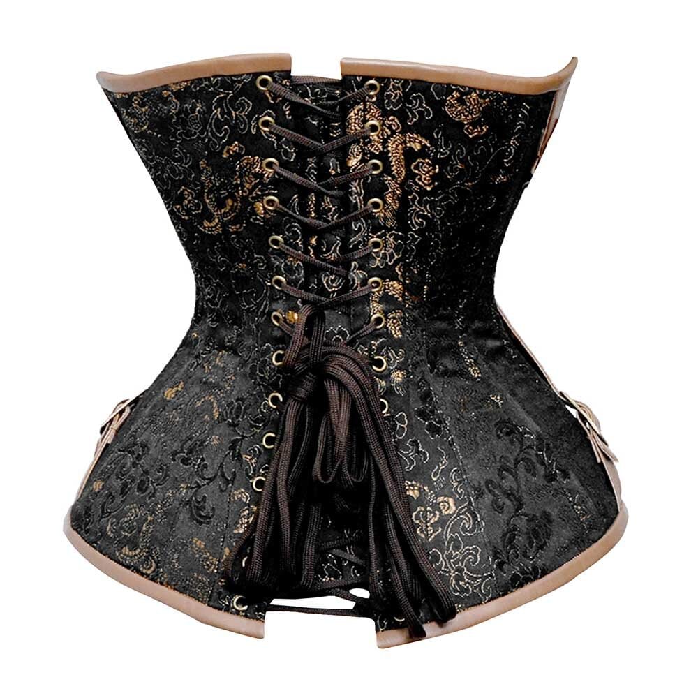 Plus size brown corset - Over Bust Steampunk Corset