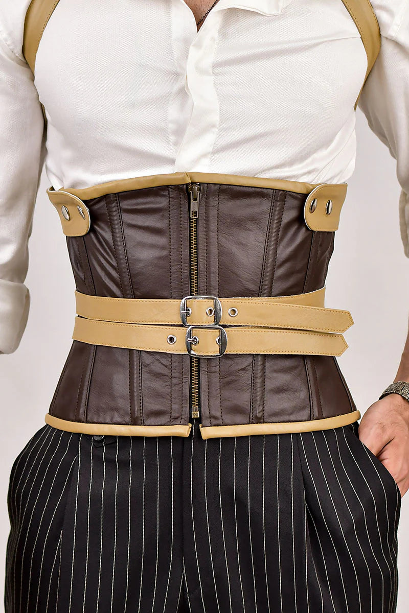 Men Underbust Corset With Shoulder Harness