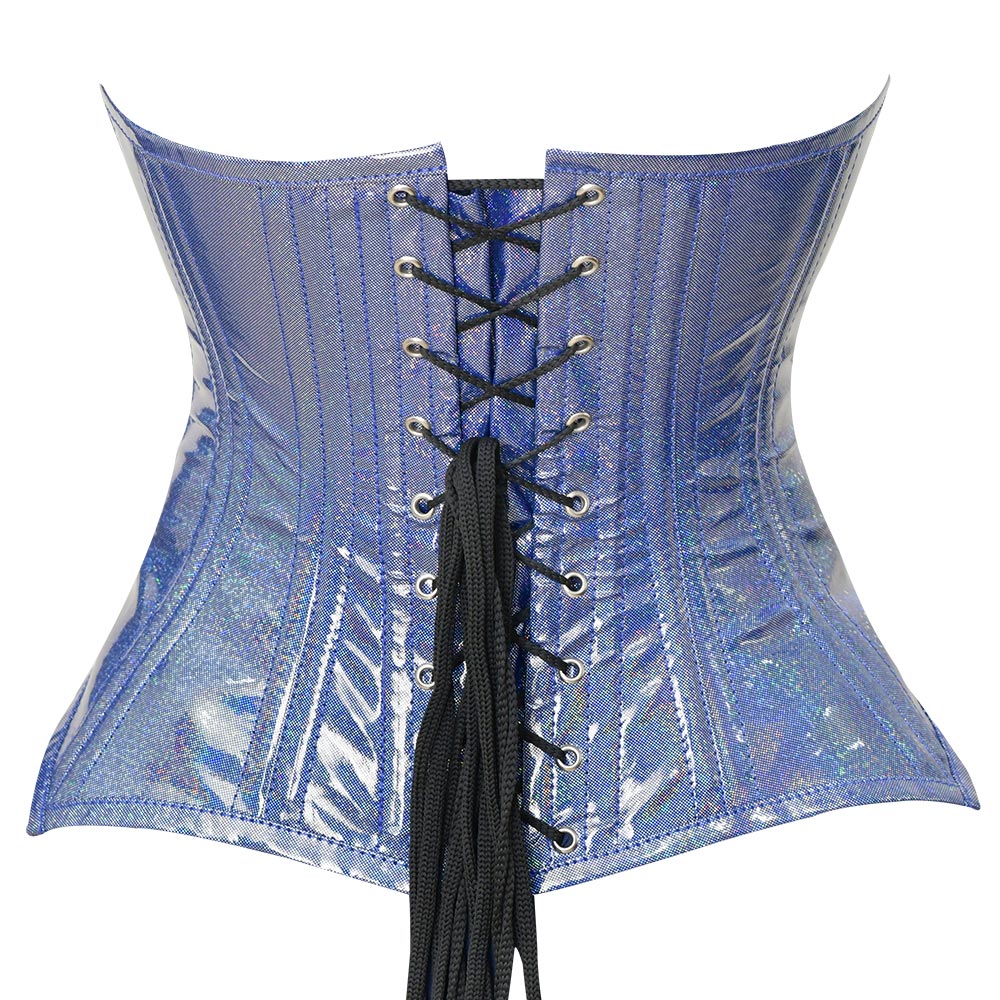 Light Blue Shiny corset - Lacemade Corset