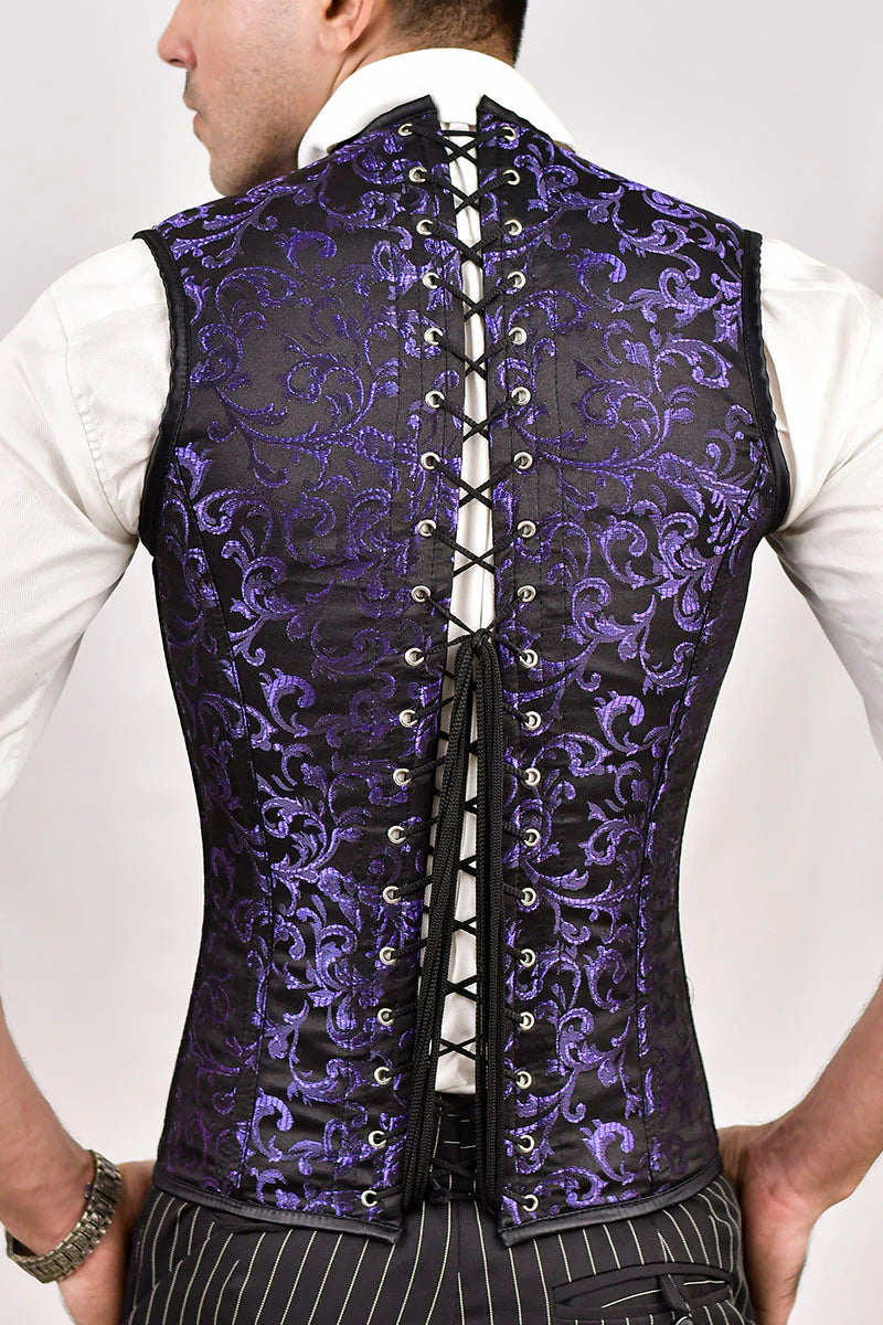 Brocade Men corset vest : Waist Training Corset