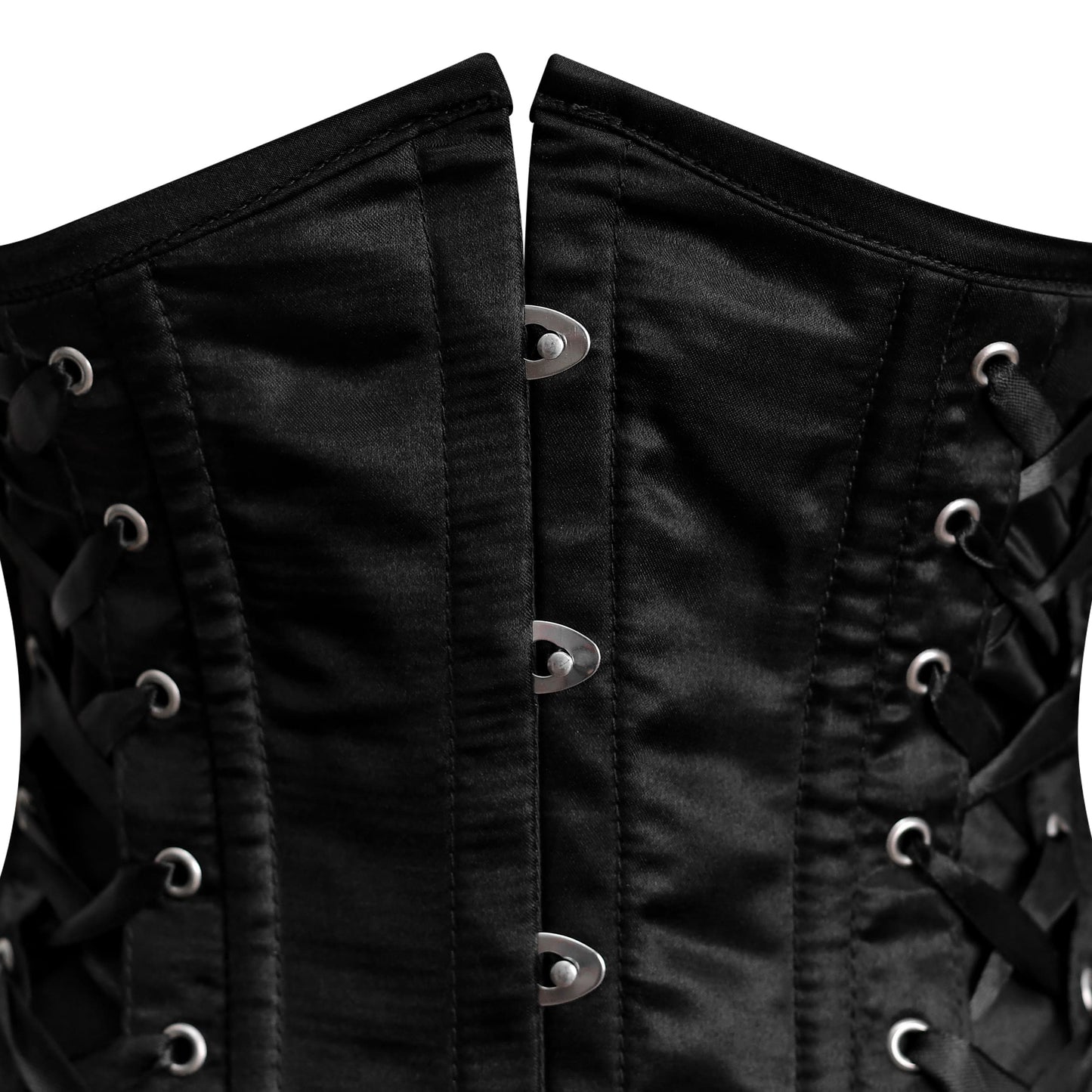 Black Satin Corset Top- Laced corsets