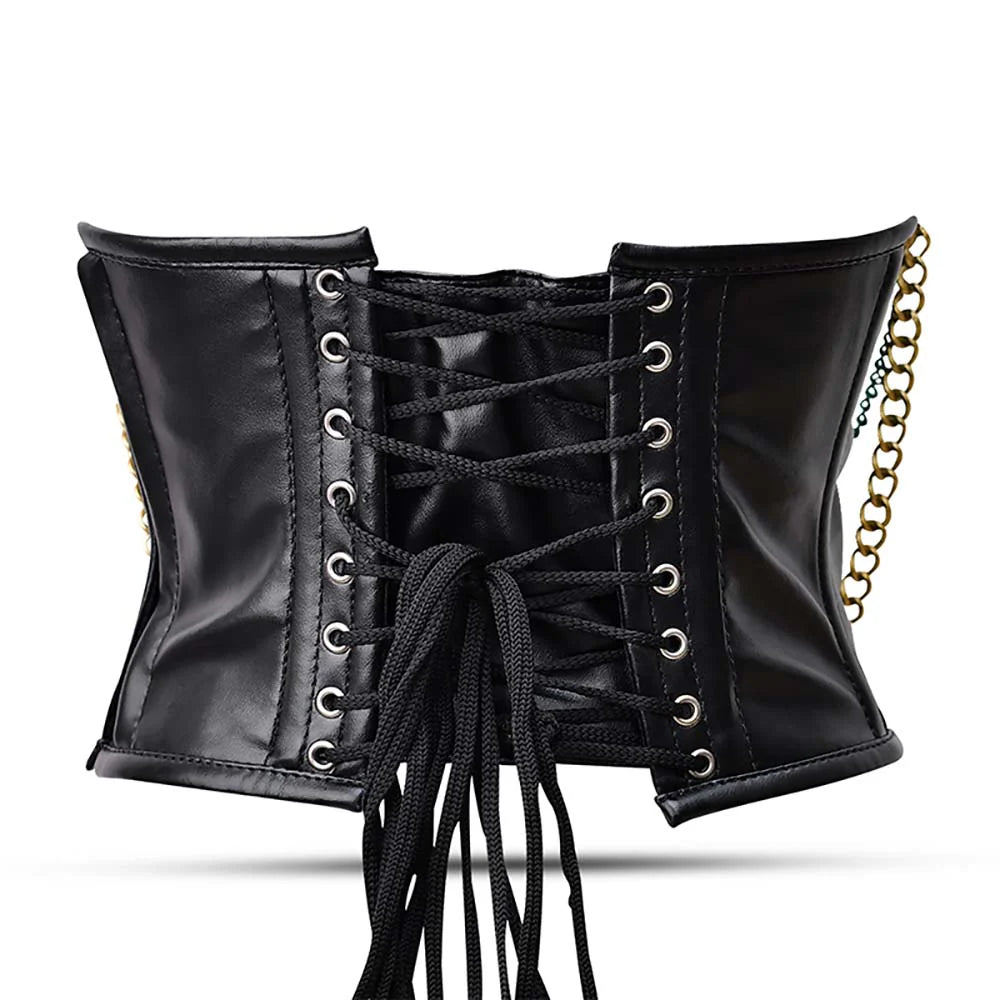 Black Steampunk Corset Plus Size - Over bust Corset