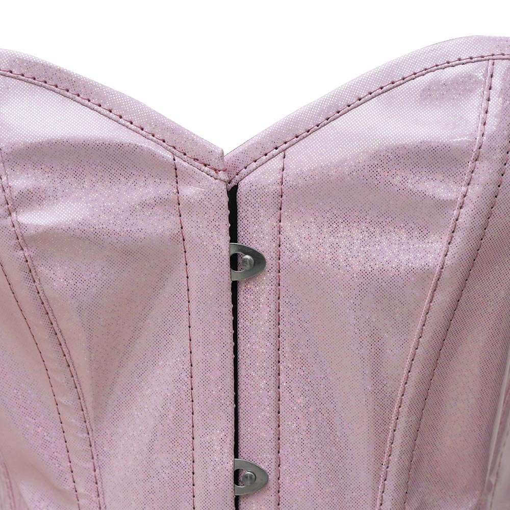 Pink PVC corset top - Over Bust Corset