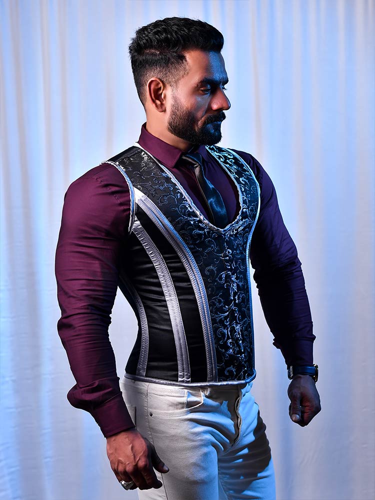 Corset Vest Male - Men Brocade Corset