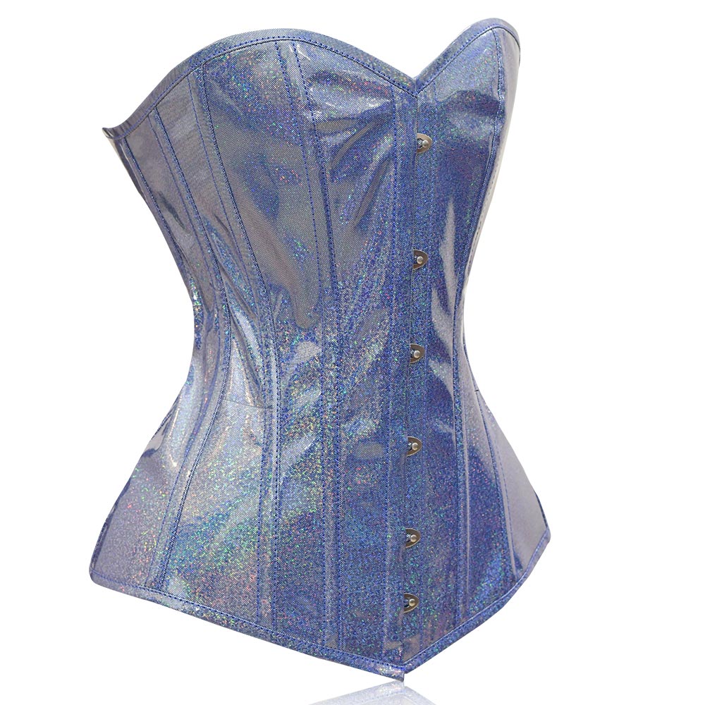 Light Blue Shiny corset - Over Bust