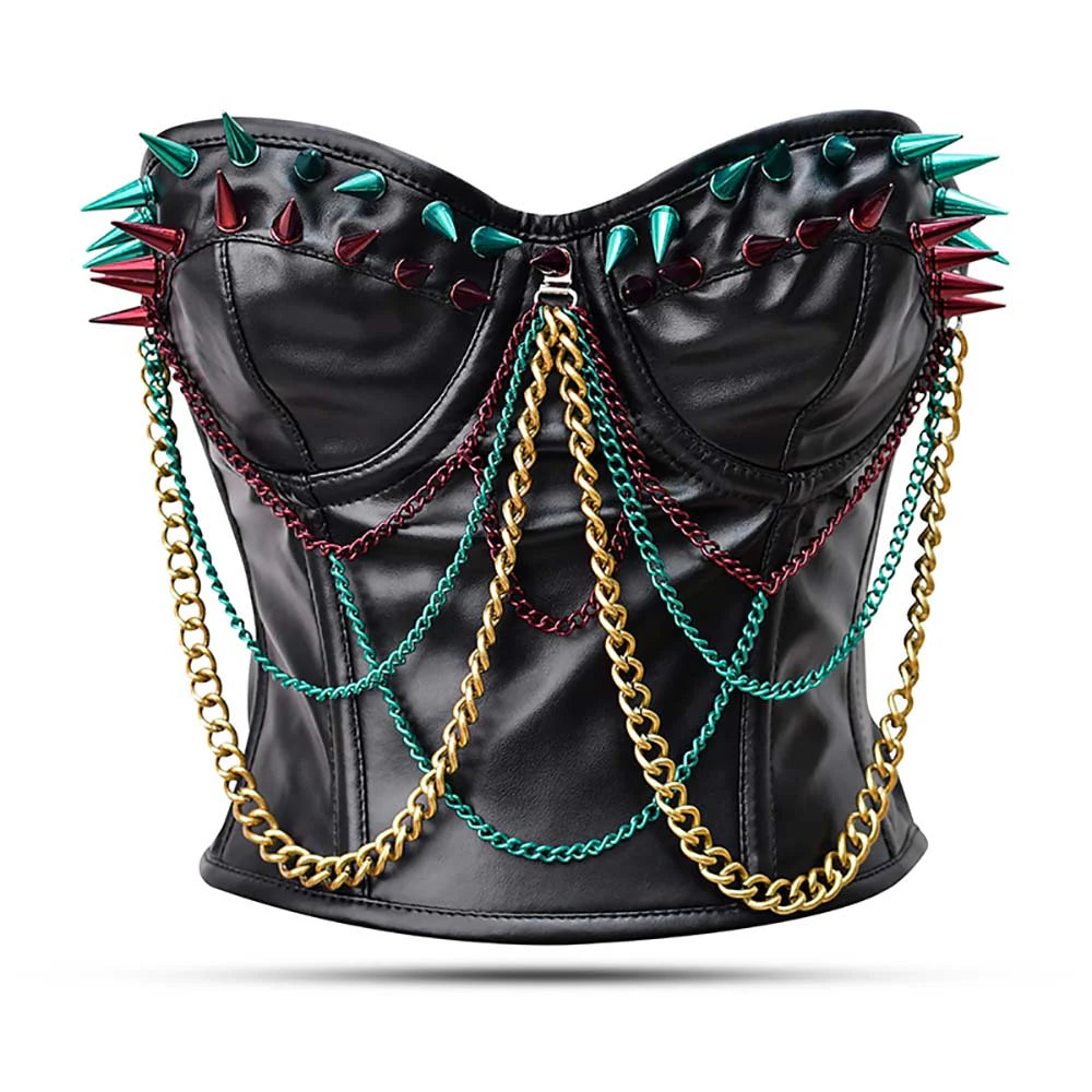 Black Steampunk Corset Plus Size - Over bust Corset