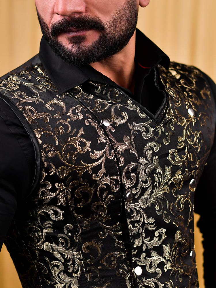 Male corset vests - Brocade Men's corset