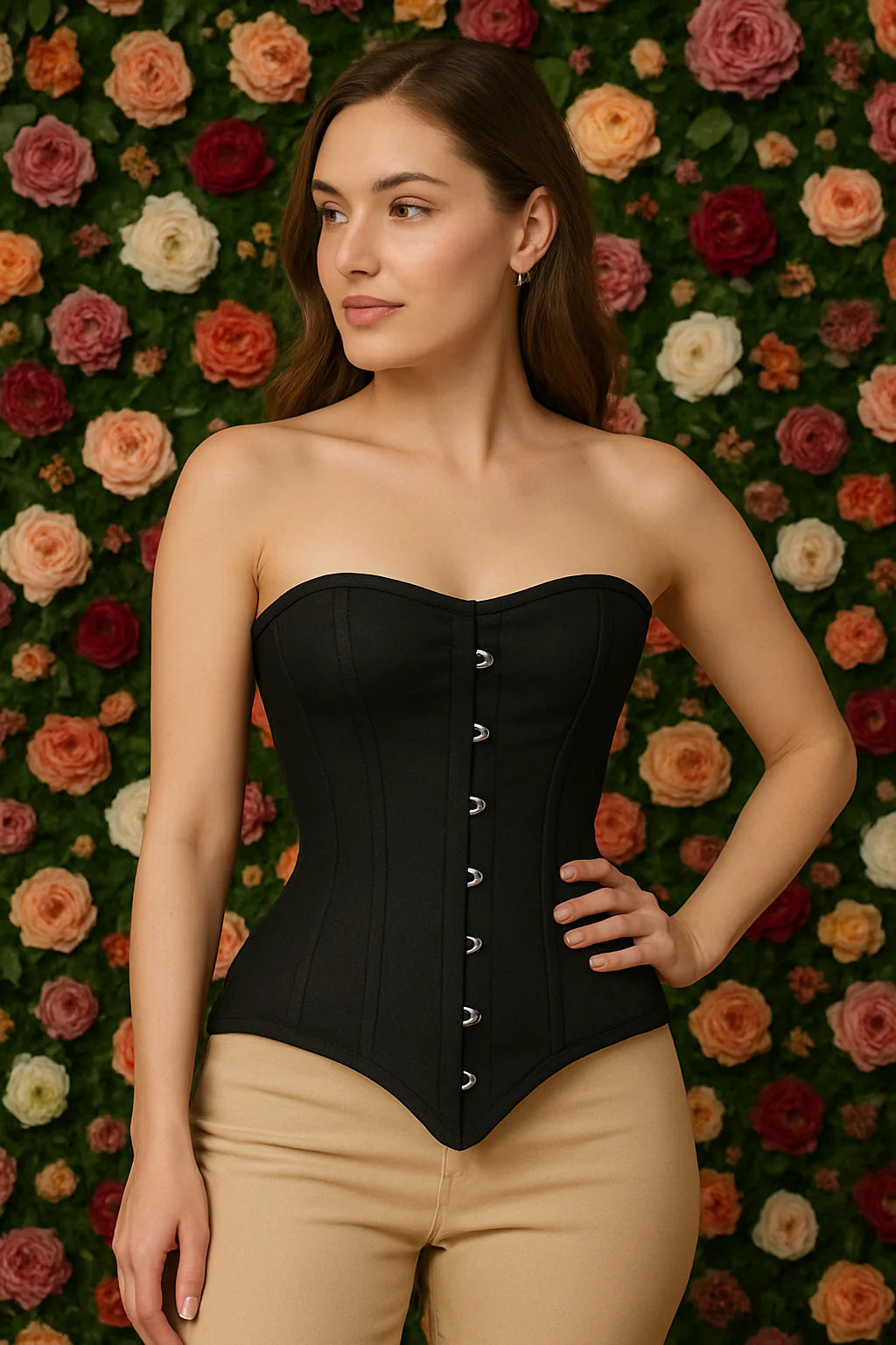 Black Authentic Cotton Over bust Training Corset