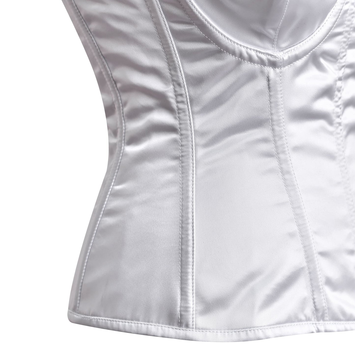 White Satin corset top - Overbust Corset