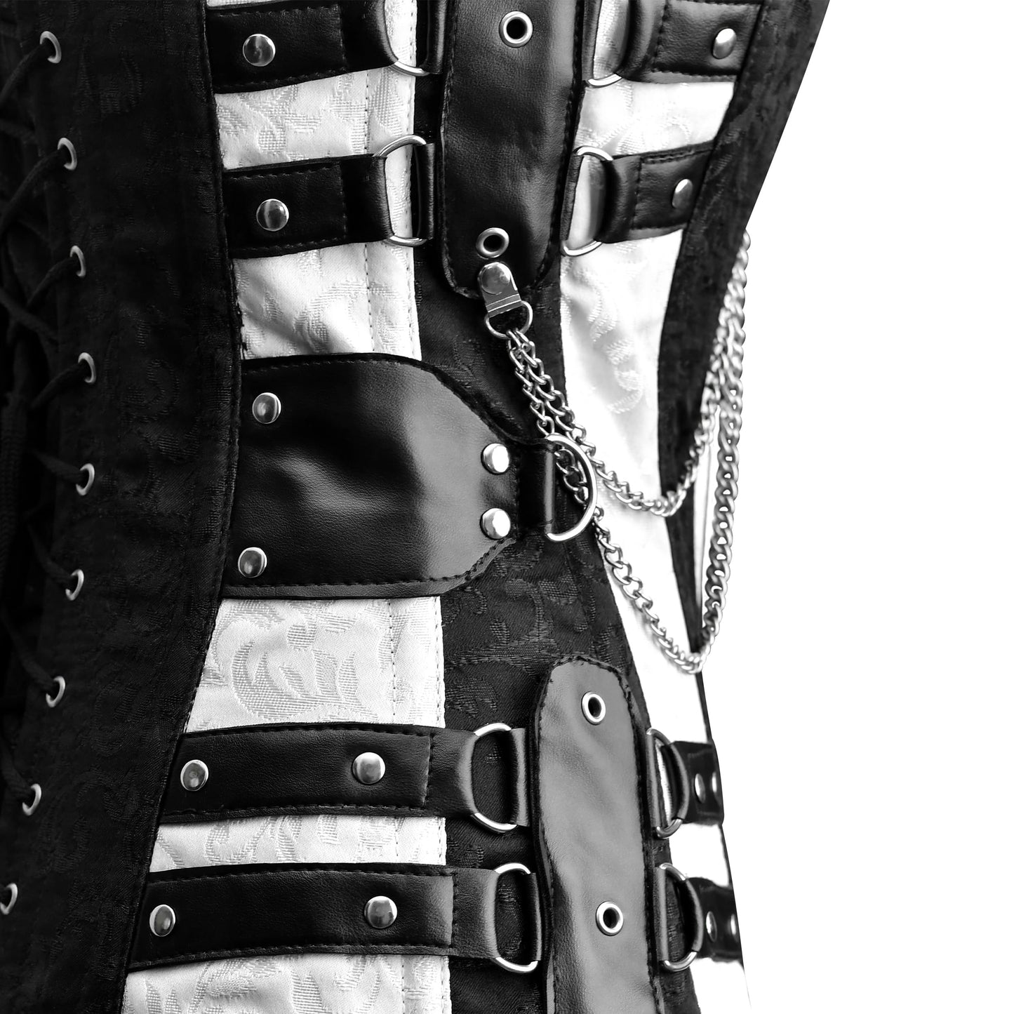Black and white corset Top - Laced Corset