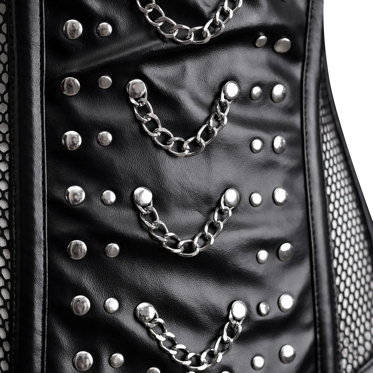 Mesh corset black Top - Studded corset