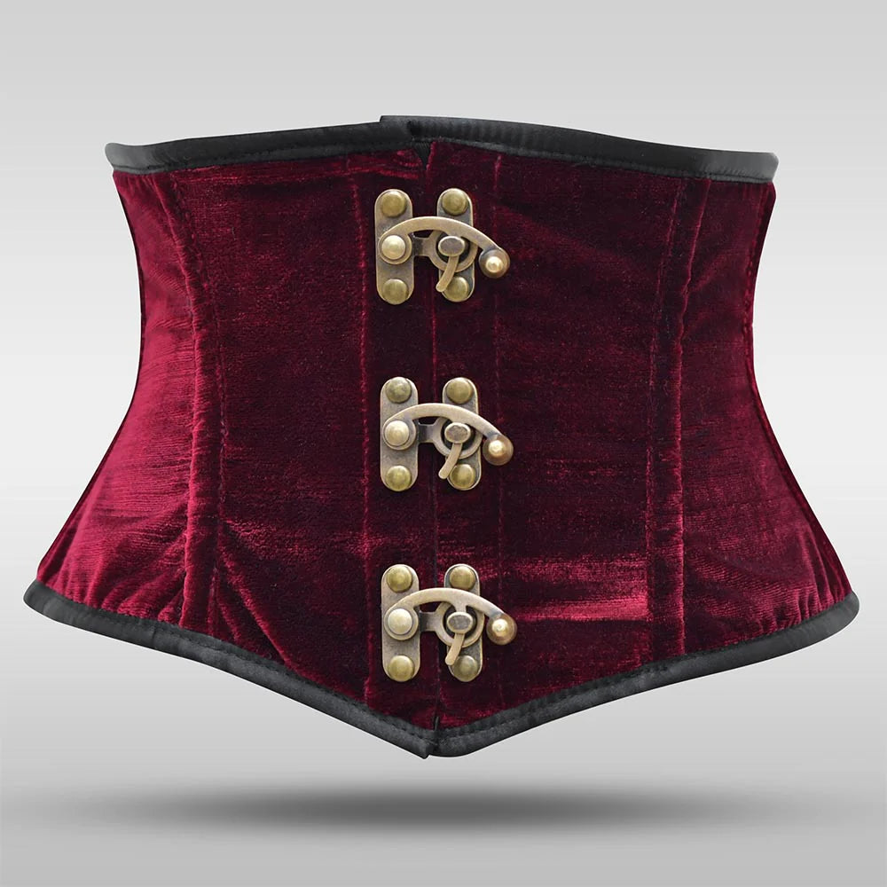Maroon Velvet Waist Cincher - Shapewear