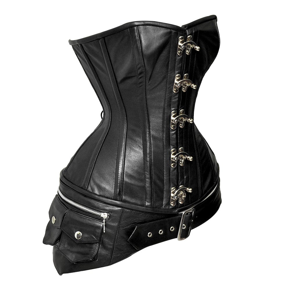 Steel boned overbust corset With Belt and Bag - Shapewear