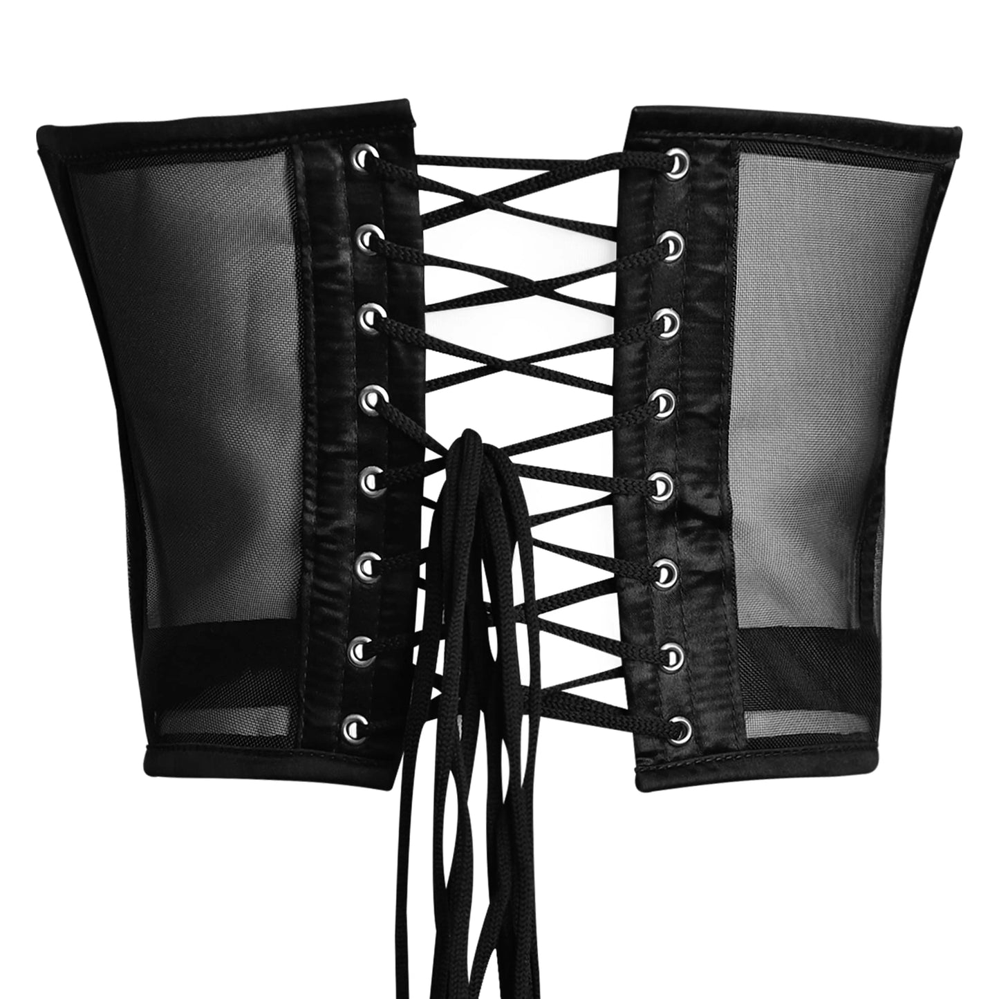 Black Mesh Corset Top -Underbust Corset