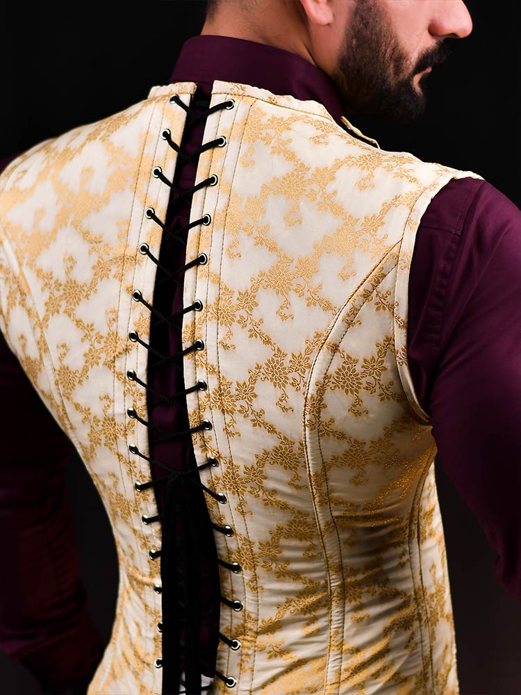 Vest corset top - Brocade Mens Corset