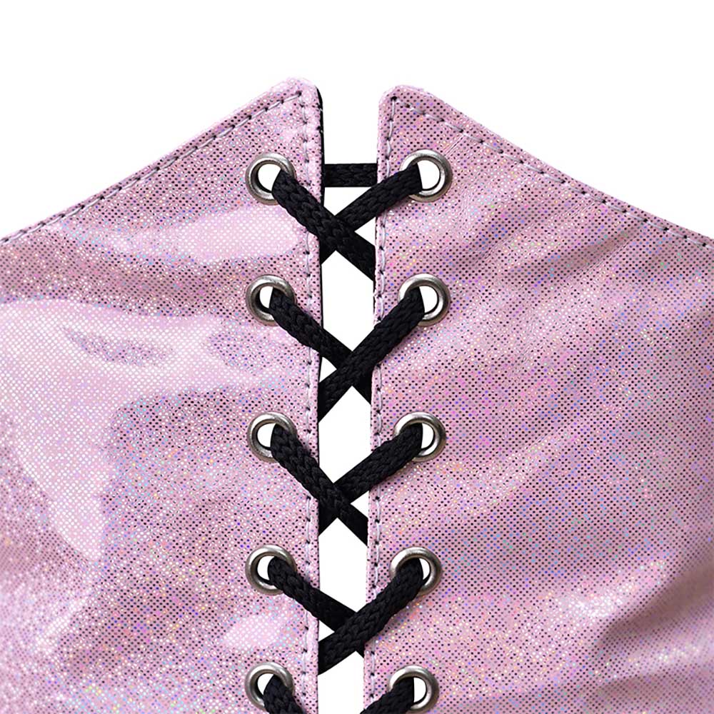Pink waist trainer PVC - corset belt