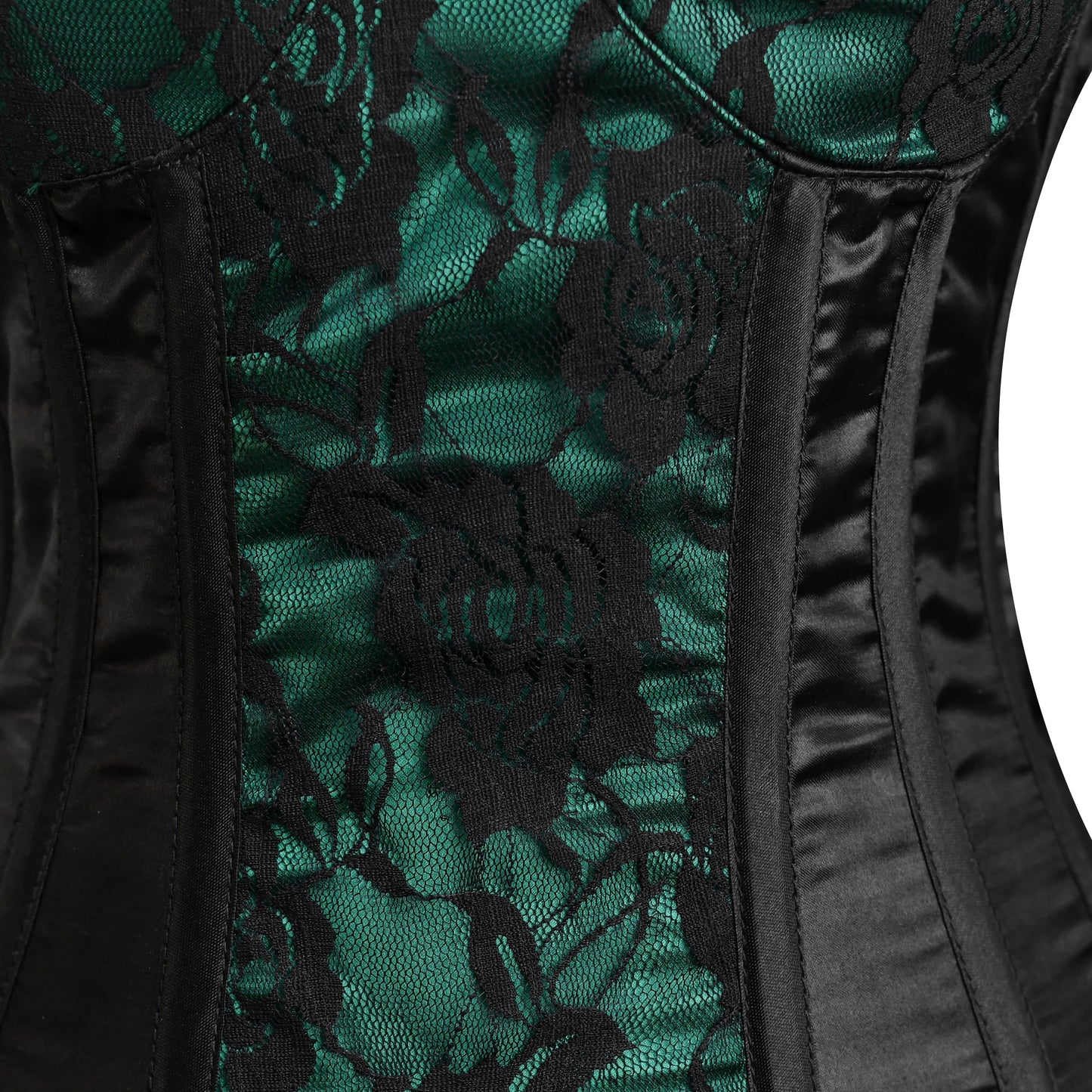 Green and Black corset top - Laced Corset