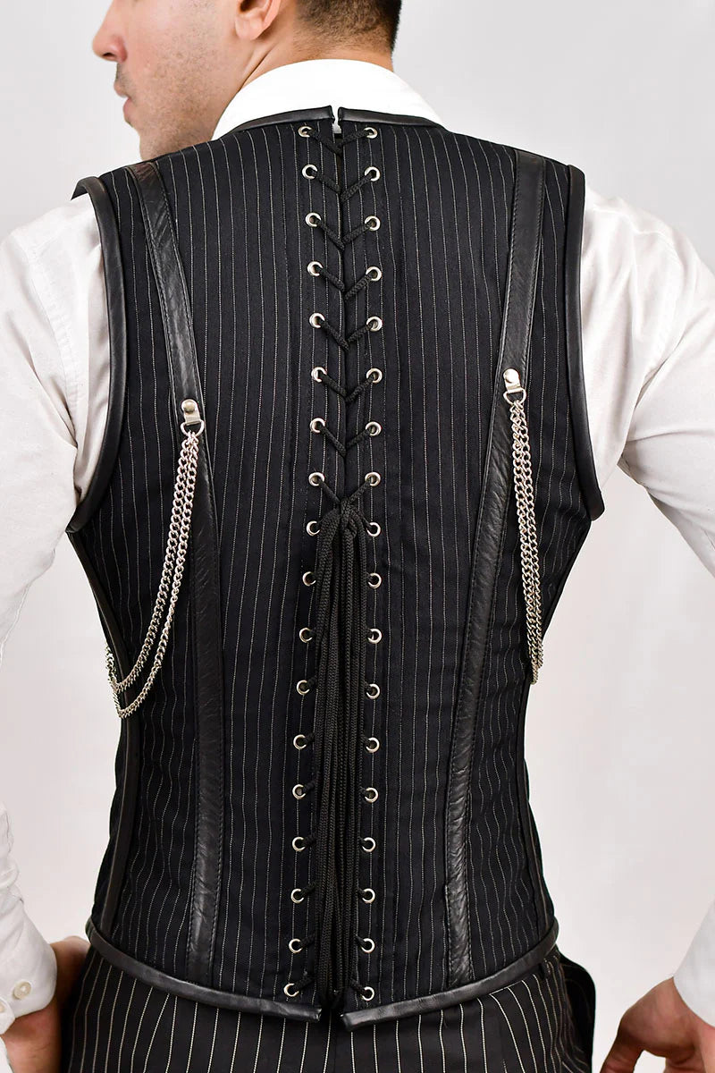 Golden Line Brocade Corset Vest