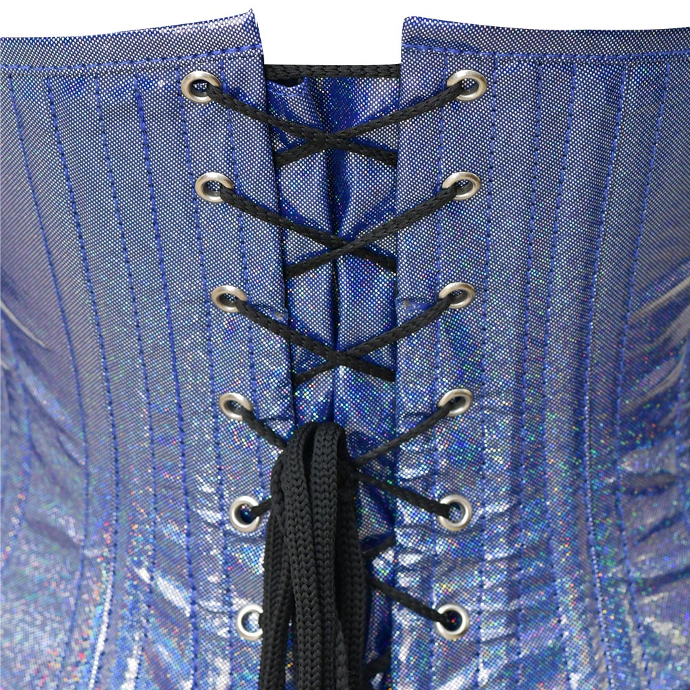 Light Blue Shiny corset - Lacemade Corset
