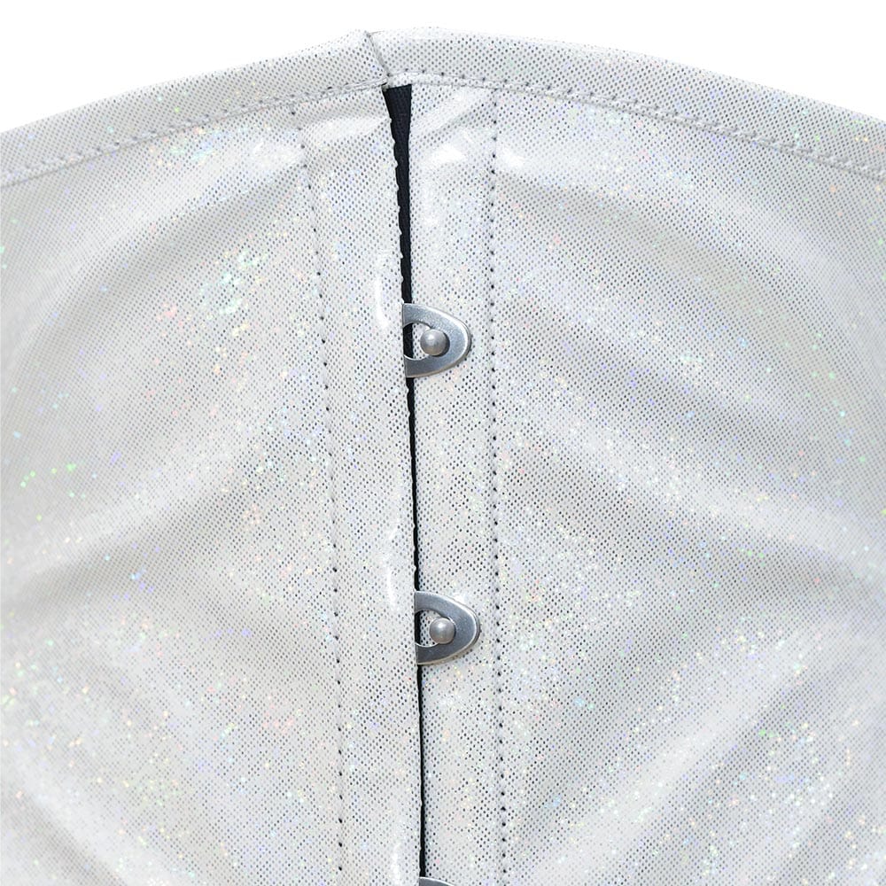Shiny White Short torso Waist Trainer