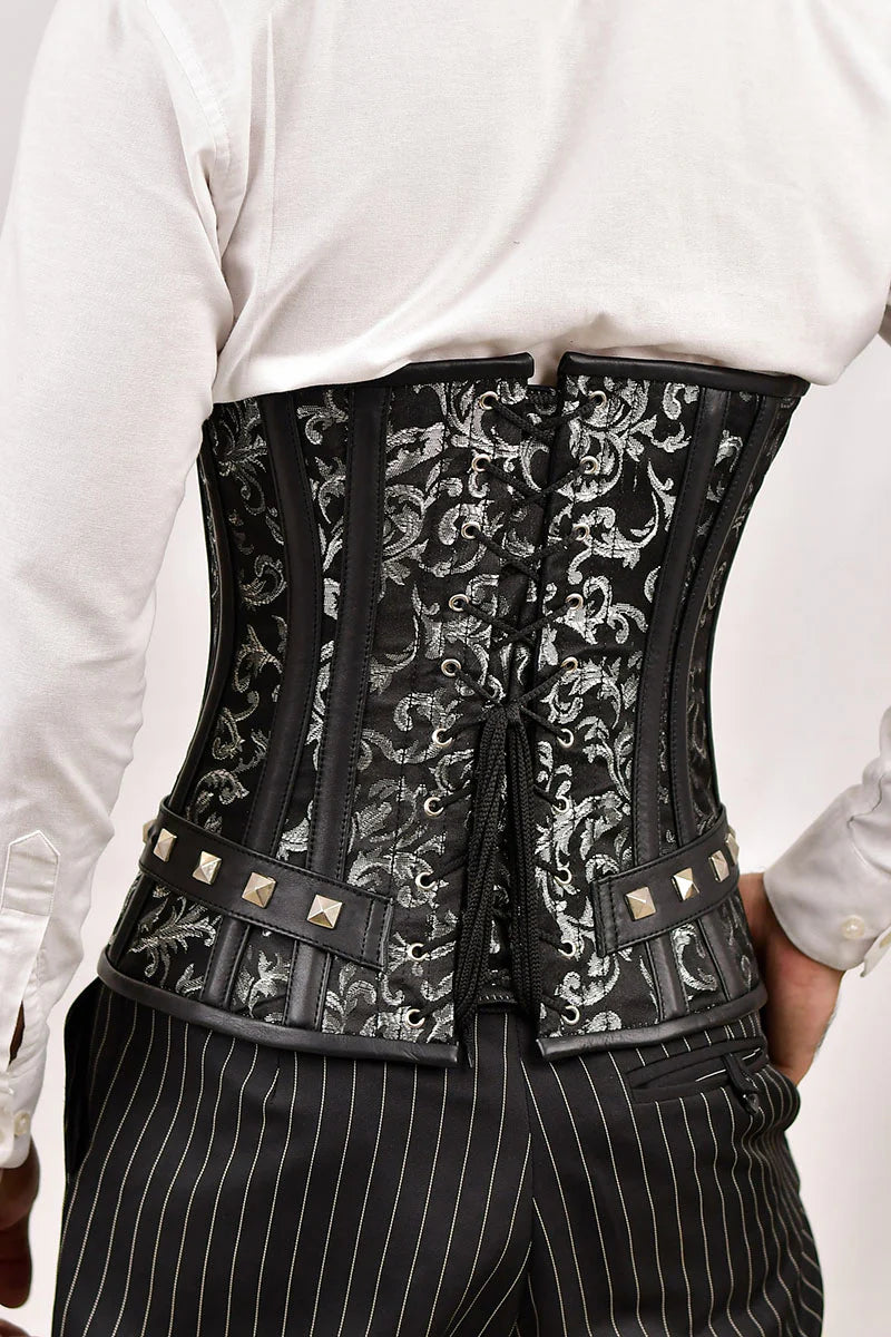 Black Mens Underbust Corset - Waist Trainer