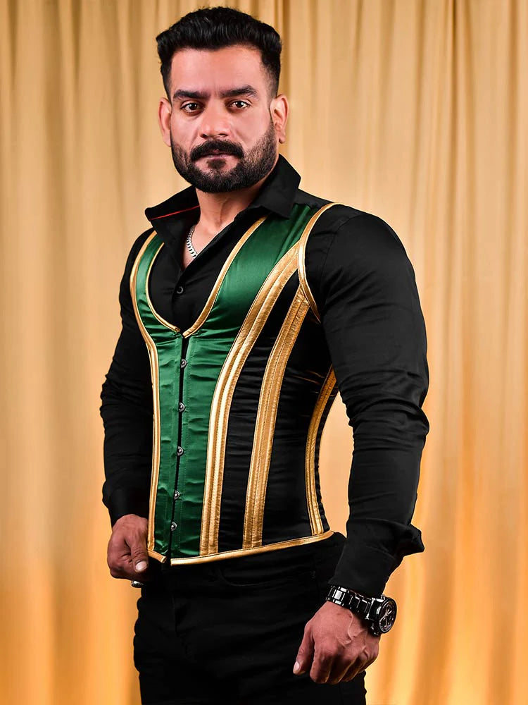 Male corset vest - Satin Men's Corset