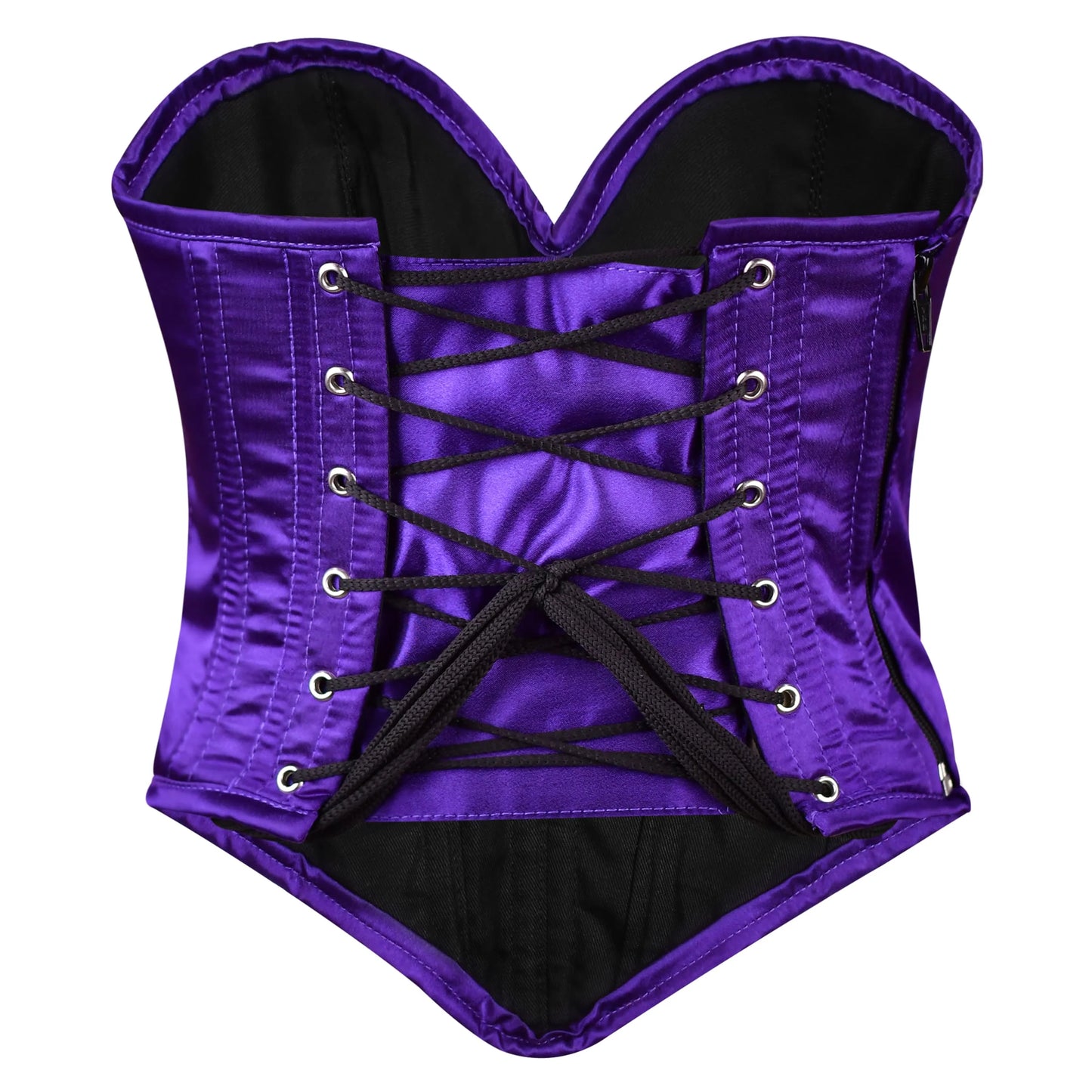 Purple Satin corset top - Overbust Corset