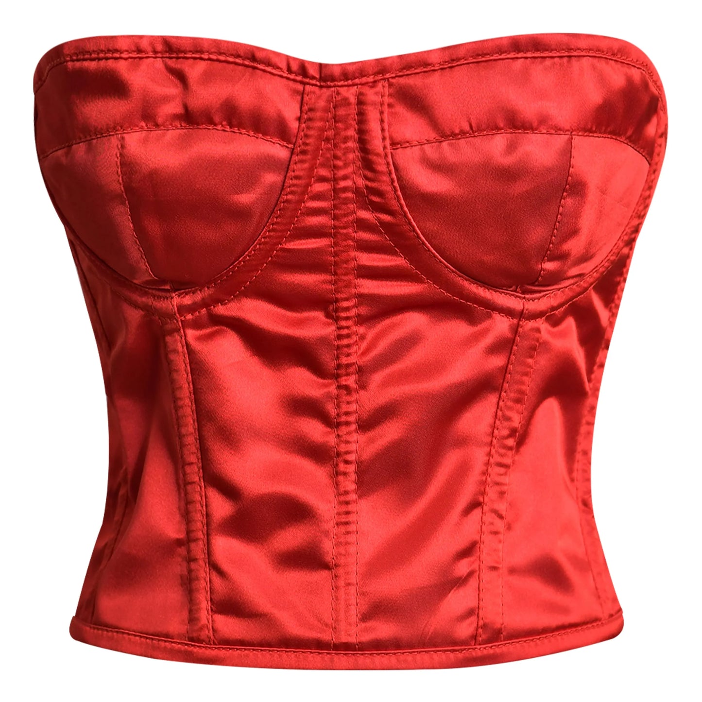 Red Satin corset top - Overbust Corset
