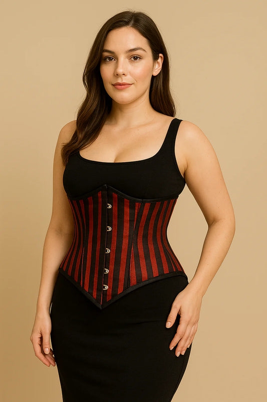 Red  Under bust Lacemade corset