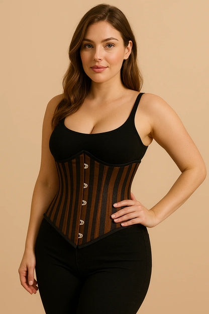 Green Brocade corset top - Under Bust Corset