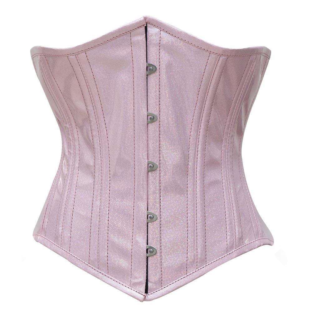 Pink PVC corset top - Under Bust Corset