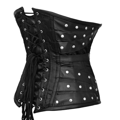 Black underbust corset -  Steel Boned  Lacing Corset