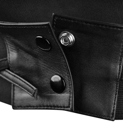 Black Leather Fashion Corset Belt - Waist Belt