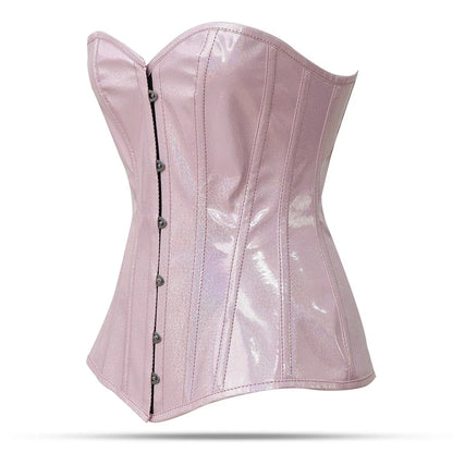 Pink PVC corset top - Over Bust Corset